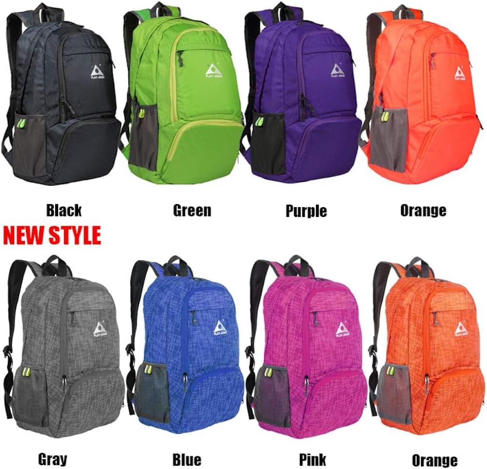 PLAY-KING Foldable Waterproof Lightweight Backpack for Shopping Travel or Hiking, for Men or Women - Image 9