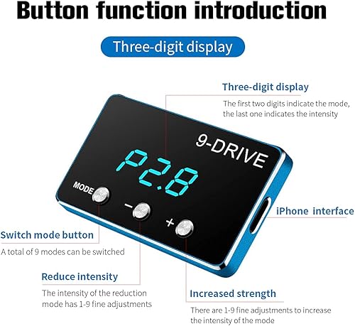 Miniatura 4 de Controlador de respuesta del acelerador, controlador de acelerador de 9 unidades, acelerador de pedal de carreras electrónico para RAM 1500, nuevo