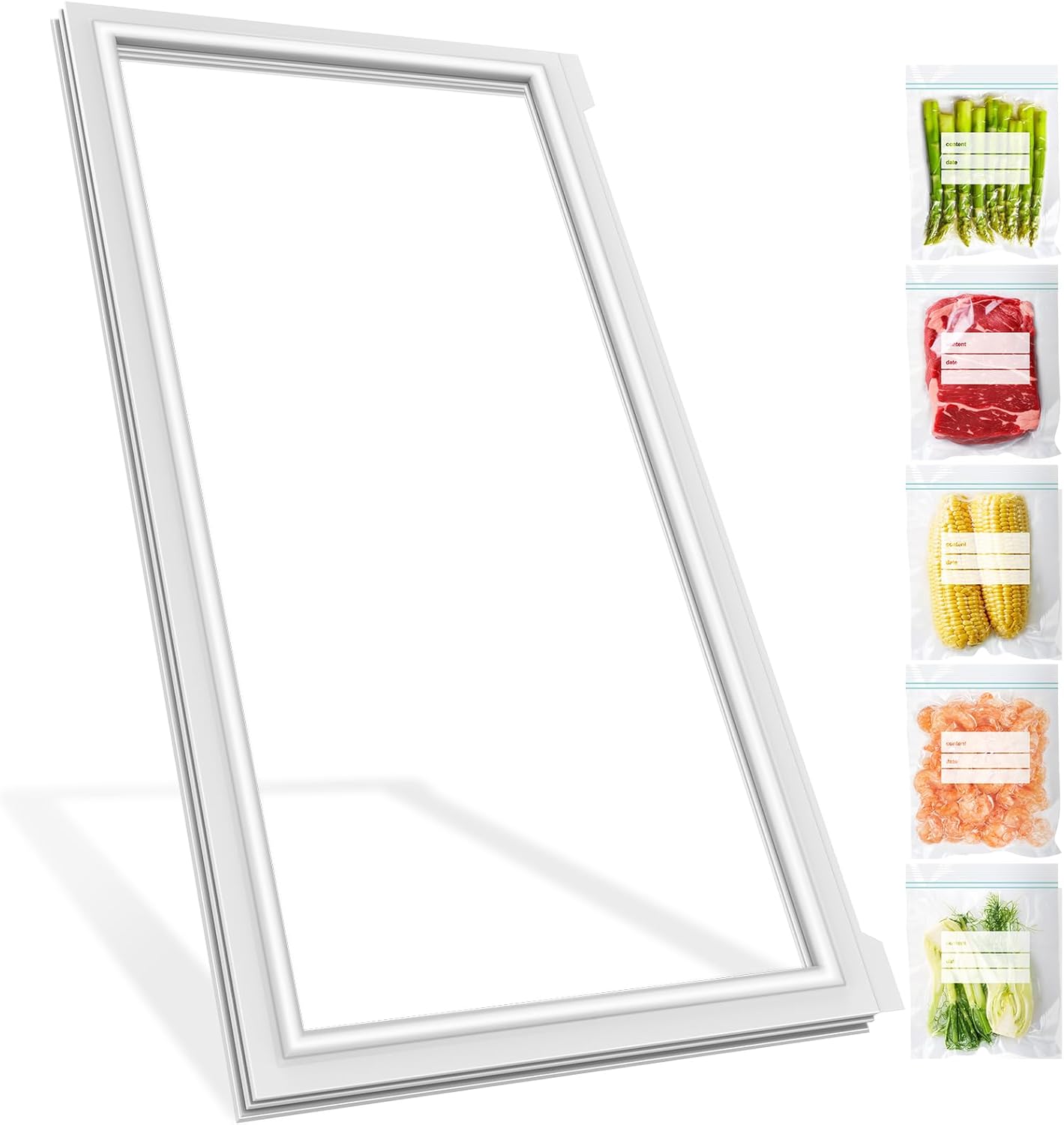 UPGRADED W11501500 Refrigerator Door Gasket Replacement Compatible with Whirlpool, Maytag, Kenmore Refrigerator Door Seal, Replaces Part Number W10163993 W10165975 W10443239 Freezer Door Gasket