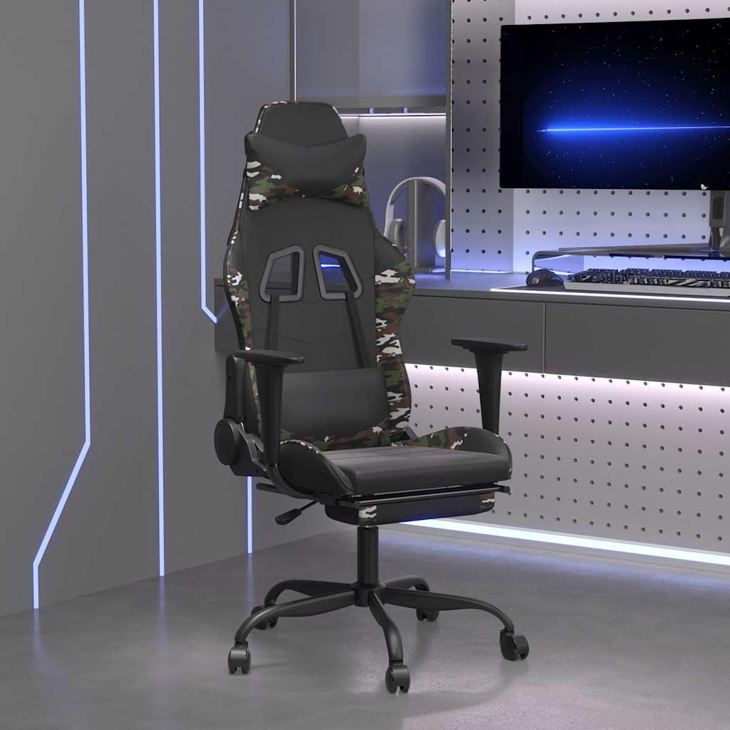 Chaise de jeu avec repose-pieds massant réglable pour équiper votre bureau de télétravail