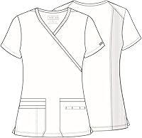 Vista 4 de Mujer Mock Wrap Top Workwear Originals con paneles traseros de punto acanalado WW650