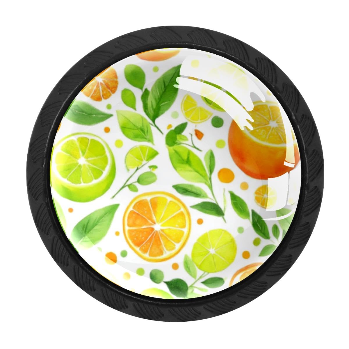 4 PCS Kitchen Cabinet Knobs, Lemon Leaves Drawer Knobs Dresser Handles