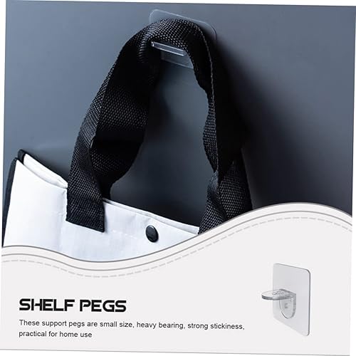 Miniatura 2 de 16 pinzas de soporte para divisor de armario, ganchos adhesivos transparentes, clips de soporte para estantes, soportes de soporte de armario,