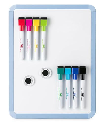 Mr. Pen- Dry Erase Board, 12.5" x 9.5" with 8 Markers and 2 Magnets, White Board, Magnetic, Small
