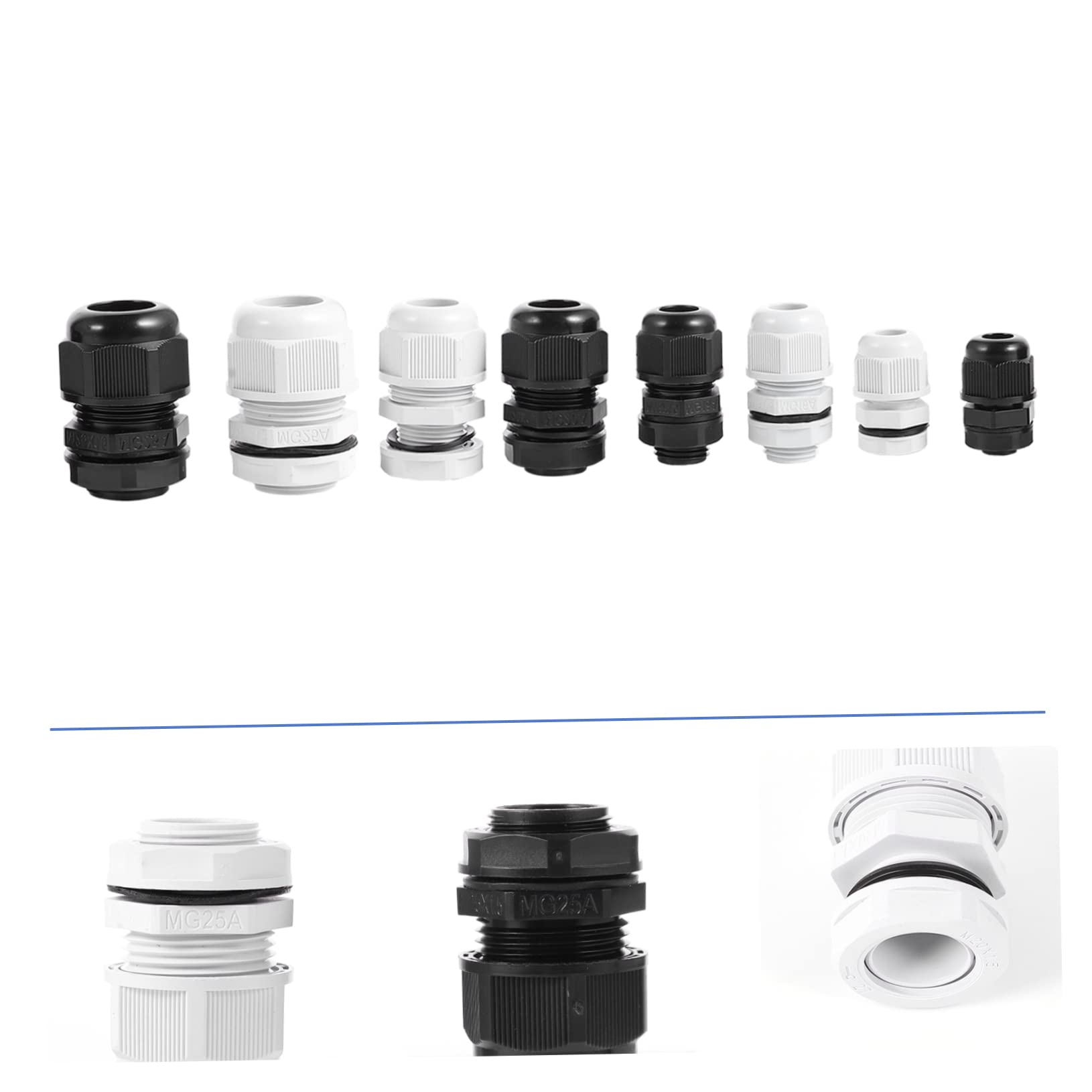 SHINEOFI 40piezas Prensaestopas Conector De Cable Para Conector Estanco Para Prensaestopas De Plástico Cables