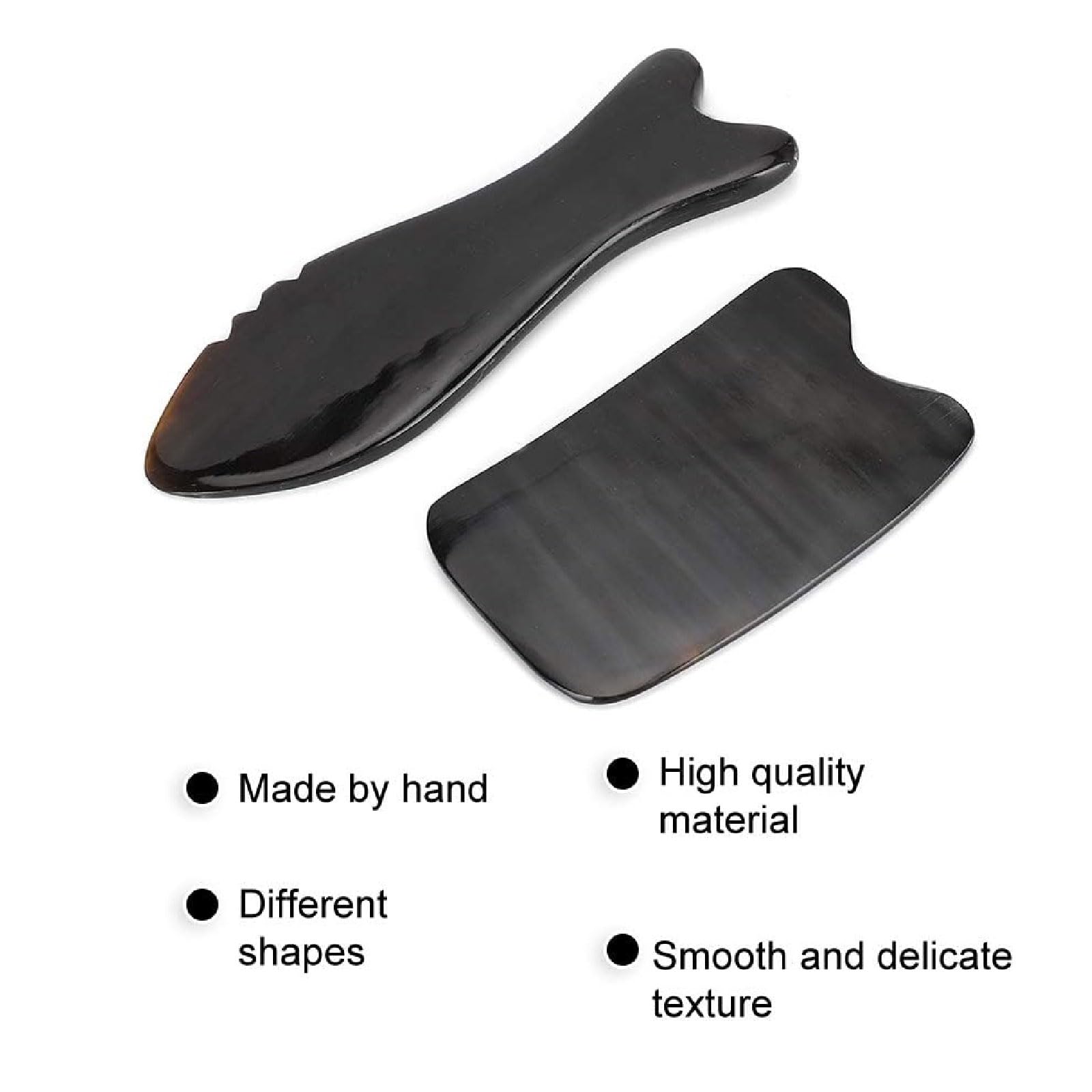 esmen Massagesteine 2PCS Gua Sha Brett Tragbares Ox Horn Schabebrett Gesichtsschabbrett Nackenmassage Muskelschmerzlinderung Gua Sha Werkzeug für Gesicht/Hals usw gua sha Stein
