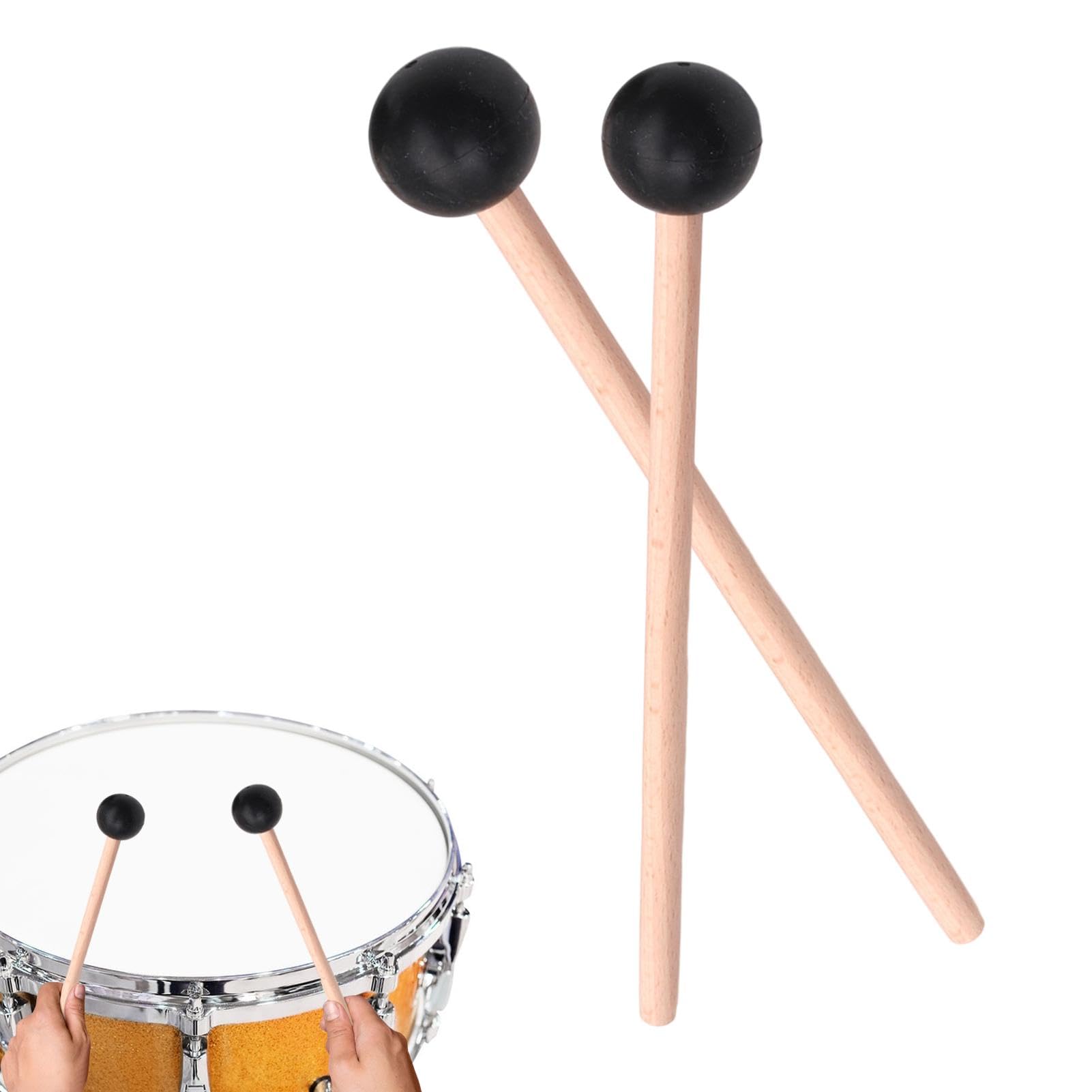 Maillets de percussion en caoutchouc | Maillets de xylophone avec tête en caoutchouc | Baguettes de batterie pour percussion comme tambour de langue, xylophone, carillon, handpan