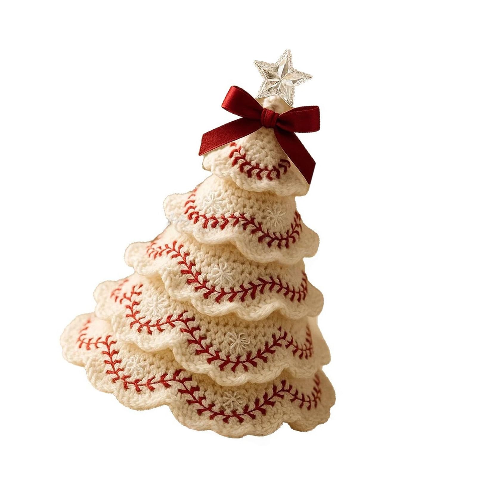 Kalttoy Baseball Holiday Ornament Making Kits With Yarn Supplies For Christmas Decoration And Gifts Festival Crochet Christmas Tree Ornament Kits