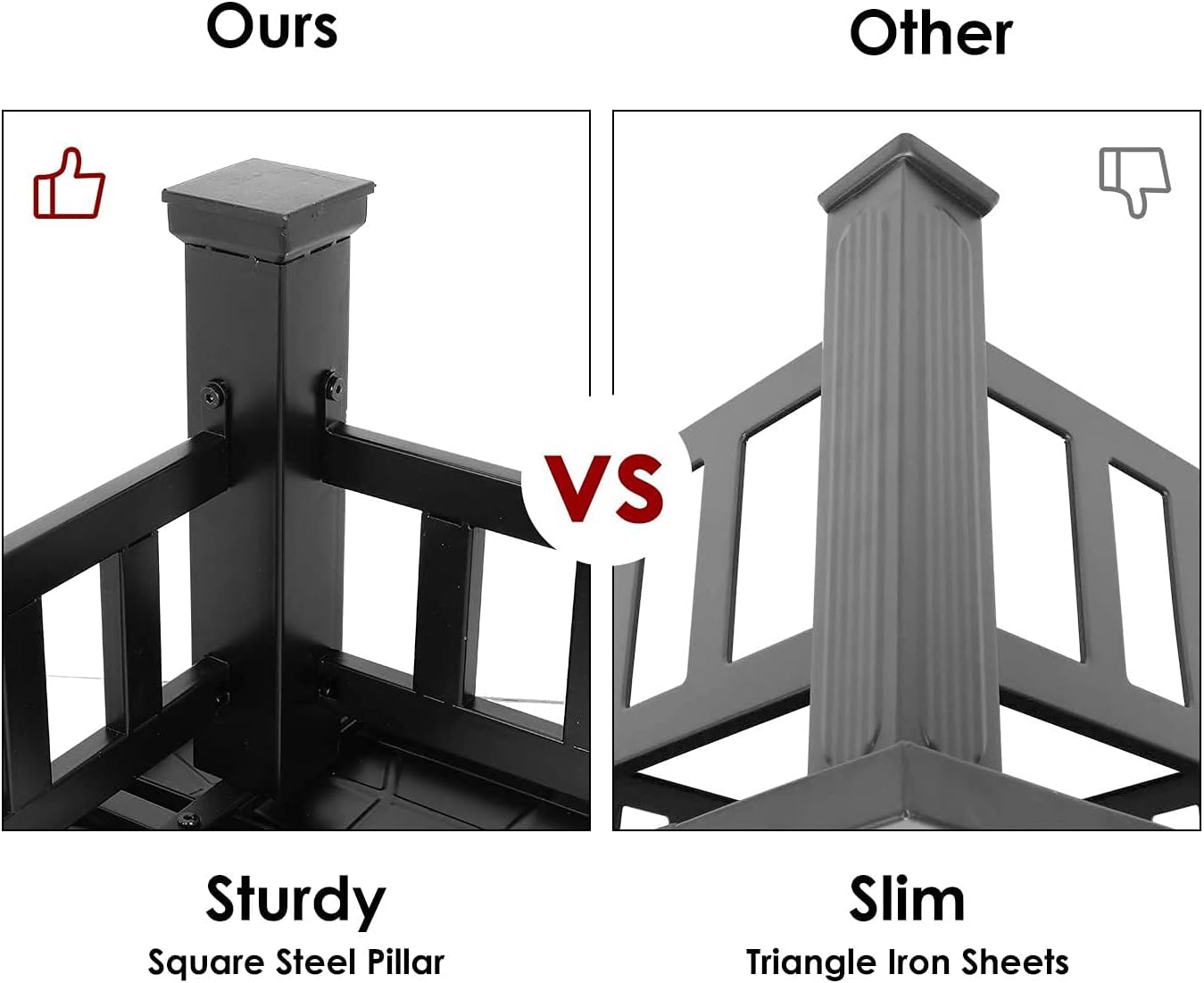 32’’ Fire Pit with Grill, Wood Burning Firepit Table, Outside Square Bonfire Pit Bowl, Backyard BBQ Patio Fireplace, W/Grill Grate, Spark Screen, Waterproof Cover, Fire Poker, for Camping