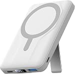 Azmuth Magnetic Wireless Power Bank 10000mAh, Compatible with MagSafe 15W Portable Fast Charger for iPhone 17/16/15/14/13/12 Series Built-in Stand LED Display 20W PD USB-C Black
