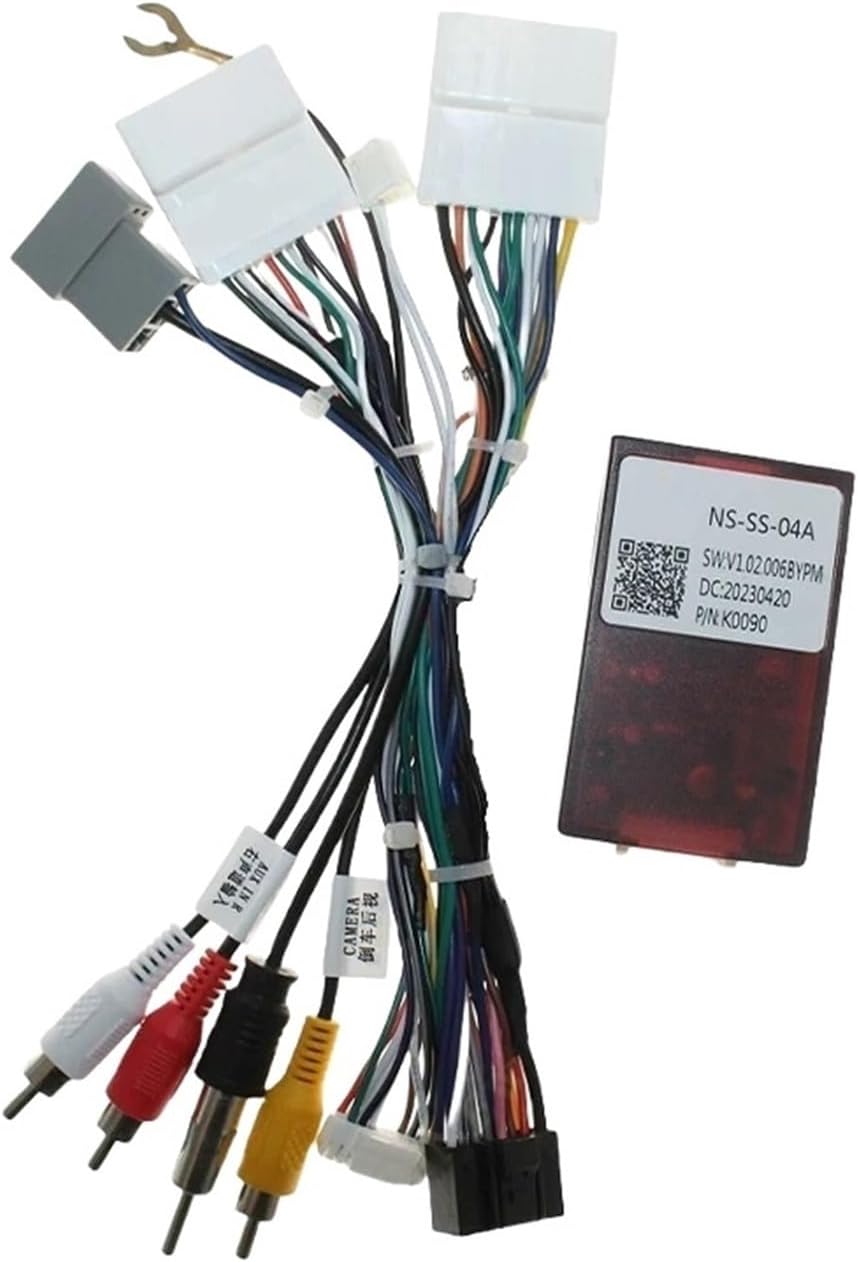 Car 16pin Audio Wiring Harness With Box Compatible For Nissan X-TRAIL High Level Tirm Aftermarket Stereo Installation Wire(Cable Canbus)