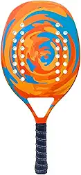 Raquete Laranja Para Beach Tennis Profissional Em Fibra Carbono Com Capa Protetora - Camewin