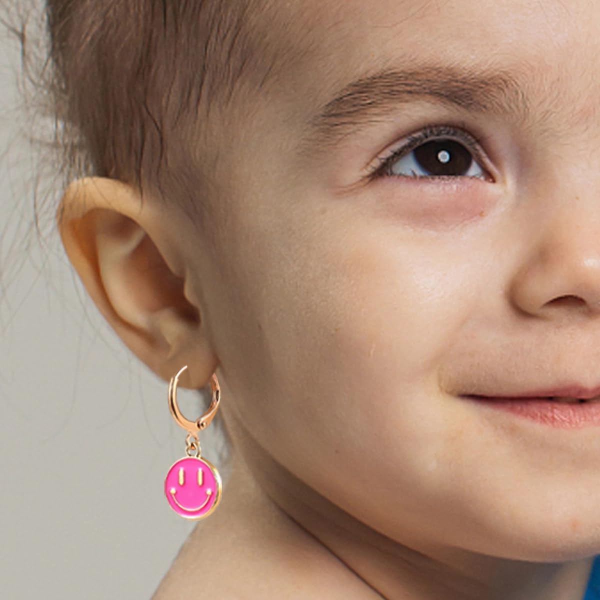 Smiley Face Earrings Huggie Hoop Y2K Preppy Happy Lightning Bolt Heart Star Small Dangle Colorful Gold White Red Pink Yellow Blue Jewelry - Image 5
