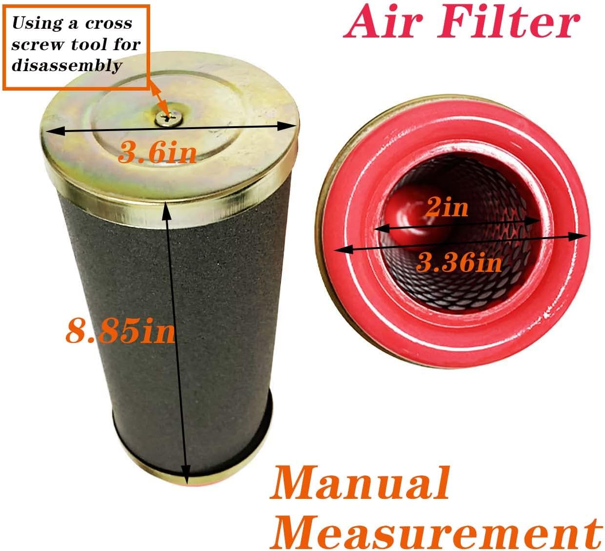 Air Filter Fit for HiSUN UTV 700 500 550 (2008-2016) OEM Include Coleman Massimo Supermach 17104-115-0000 1722A-115000-0100