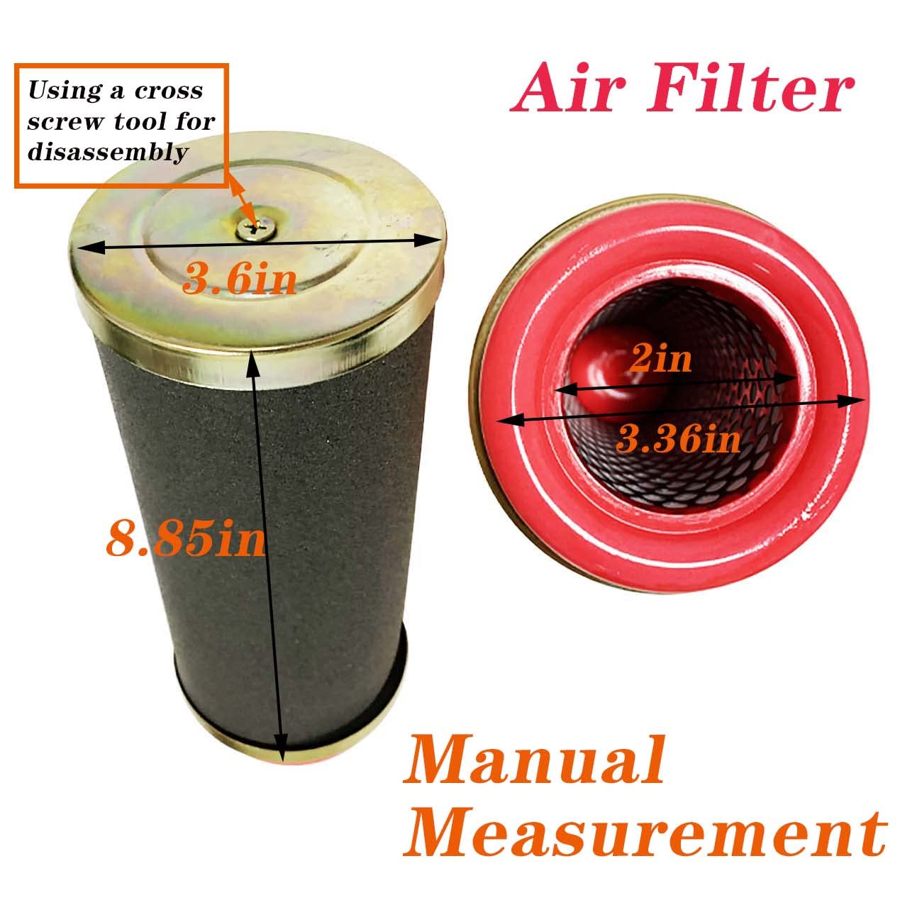 HiSUN - Filtro de aire de espuma para UTV 700 750 500 550 2008-2016 Coleman Massimo Supermach compatible con 17104-115-0000 1722A-115000-0100