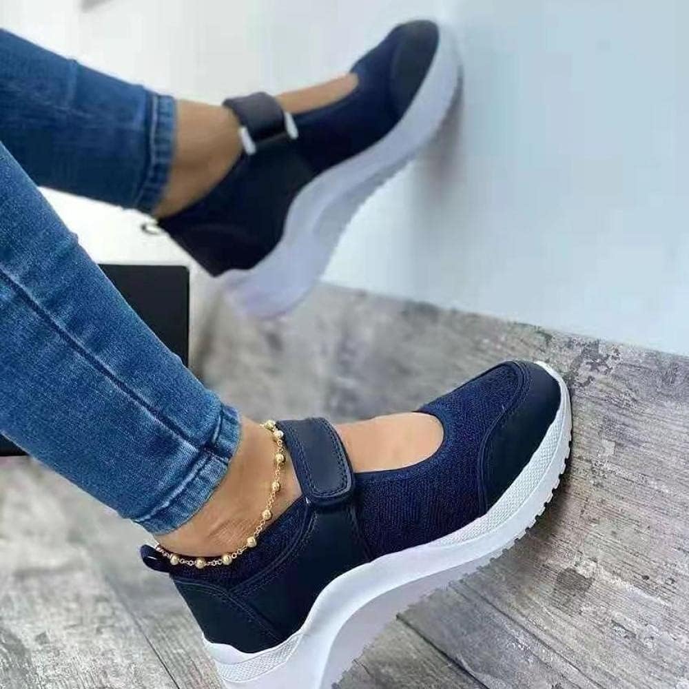 Fnho Anti Slip Platform Sandals,Plus Size Sandals,Solid breathable sneakers, comfortable women's sandals-blue_39