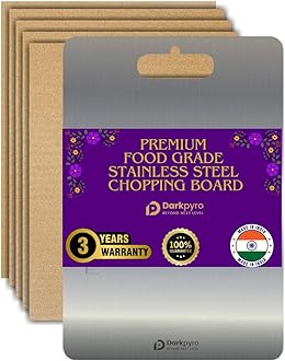 Darkpyro Stainless Steel Chopping Board,Vegetable and Fruit Cutting Board Pack of 1