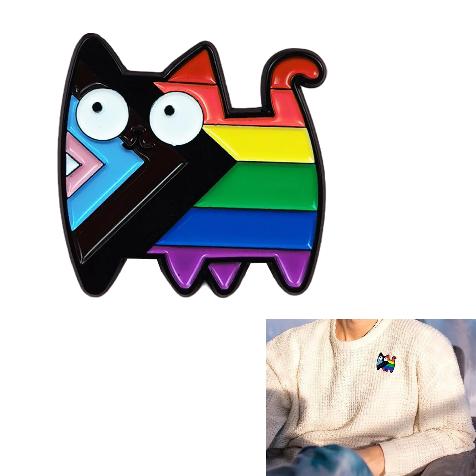Pin Del Orgullo LGBT Arco Iris Homosexual Broche Insignia Gays Esmalte Alfileres Pines Gato Regalo Mes Del Orgullo