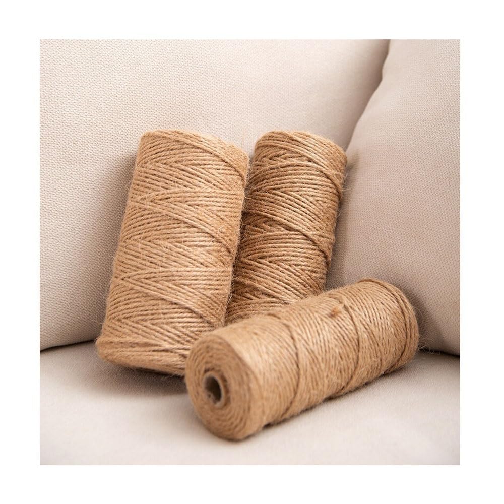 Genérico 200m Cuerda Yute Natural, 6mm de Grosor, Envolver Regalos, Cuerda Decorativa, para Embalaje, Bricolaje, Floristería, Decoración