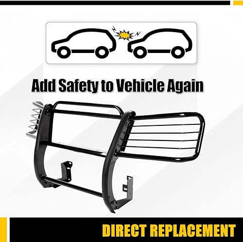 Miniatura 3 de KUAFU Protector de rejilla compatible con Chevy Chevrolet Trailblazer EXT 2002-2009 Bull Bar Parachoques Delantero Rejilla Protector Cepillo Barra