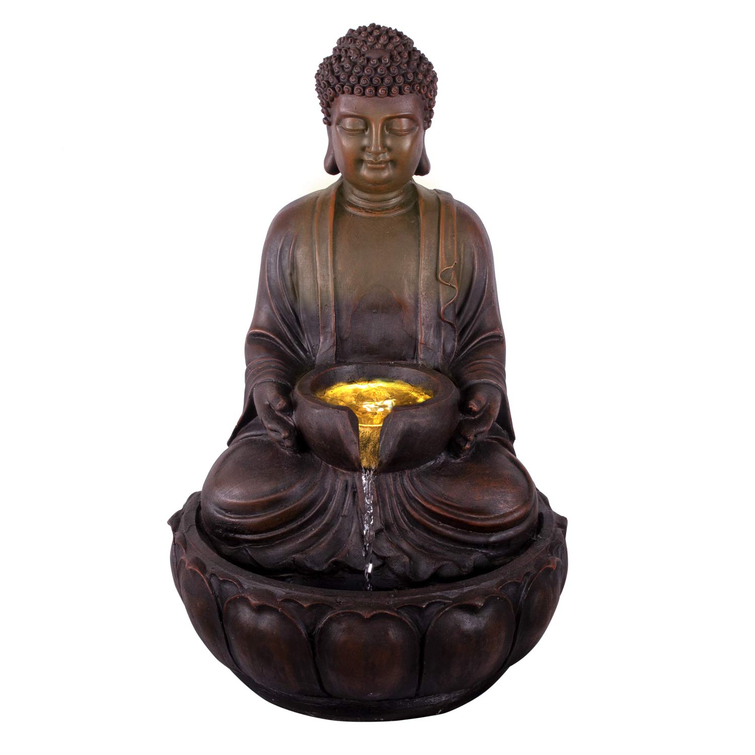 Gartenbrunnen Zen Brunnen Zierbrunnen Zimmerbrunnen Springbrunnen Brunnen 230V Wasserfall Wasserspiel für Garten, Gartenteich, Terrasse, Balkon Sehr Dekorativ