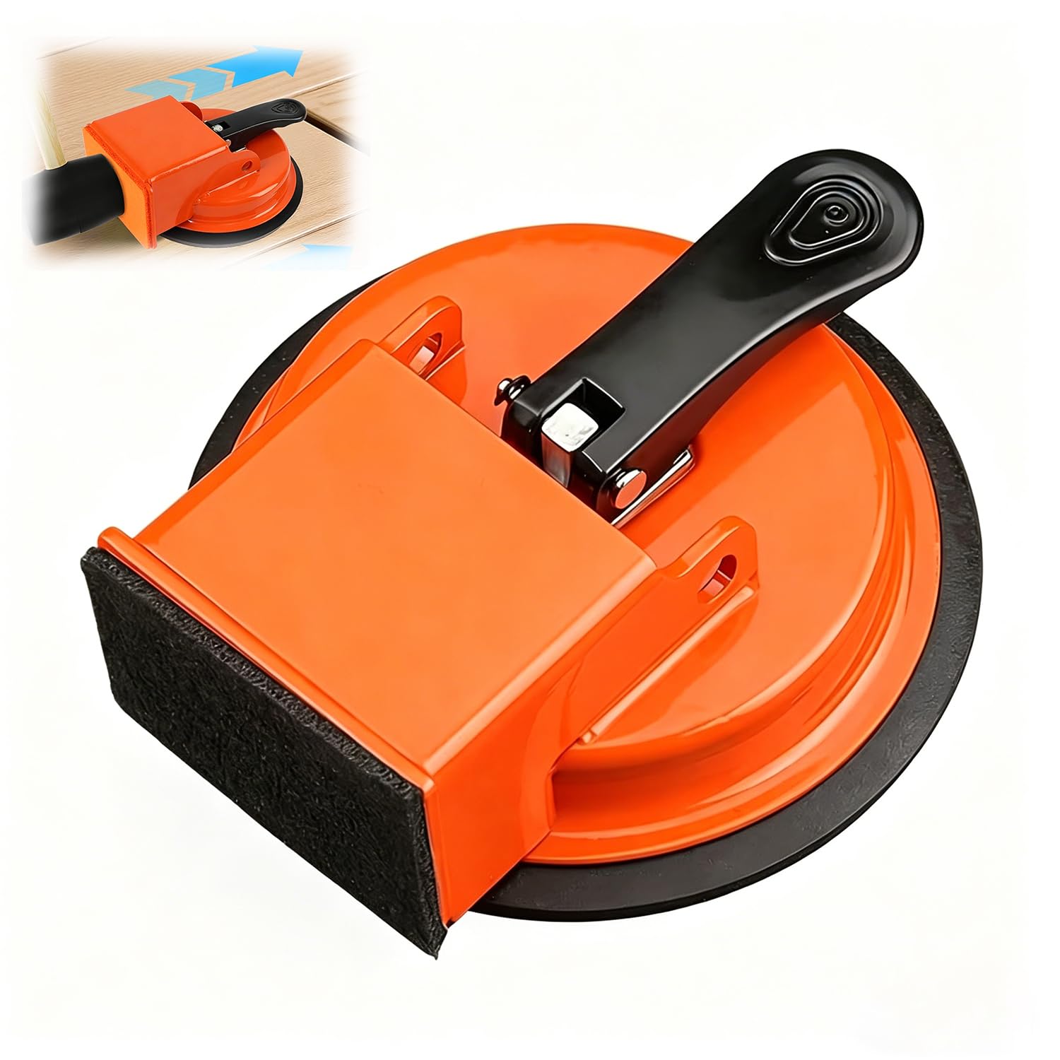 Floor Gap Fixer Tool, Heavy Duty Floor Gap Fixer Tool, Ventouse Pour Plancher Flottant, Spacing Remover for Laminate, Vinyl, Hardwood, Tiles, Composite Flooring(Orange)