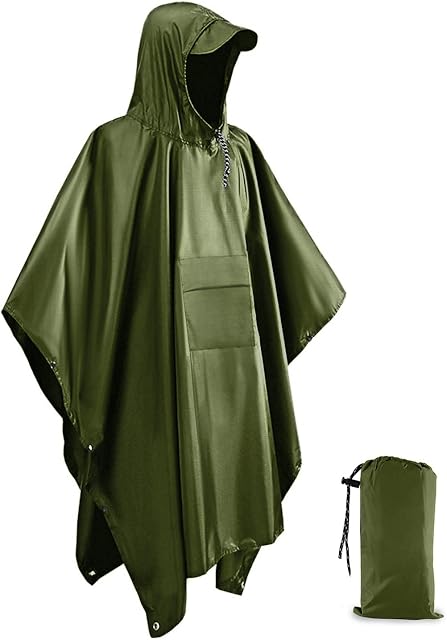 Waterproof Poncho Adult, Lightweight Reusable Rain Poncho Adult Waterproof for Outdoor Hiking Camping Cycling Traveling Waterproof Raincoat