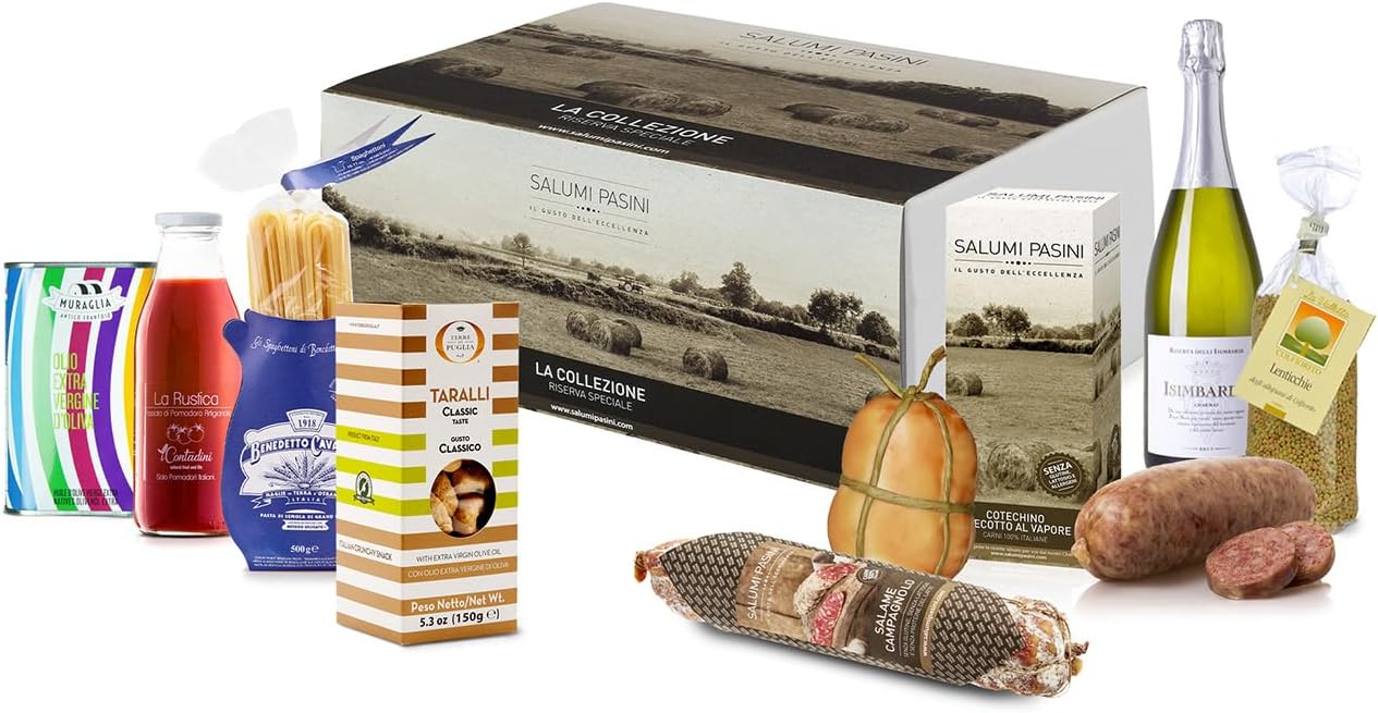 Gastronomic Basket "TASTINGS OF ITALY", Gift Box with Typical Italian Products, Perfect for Christmas or any other occasion