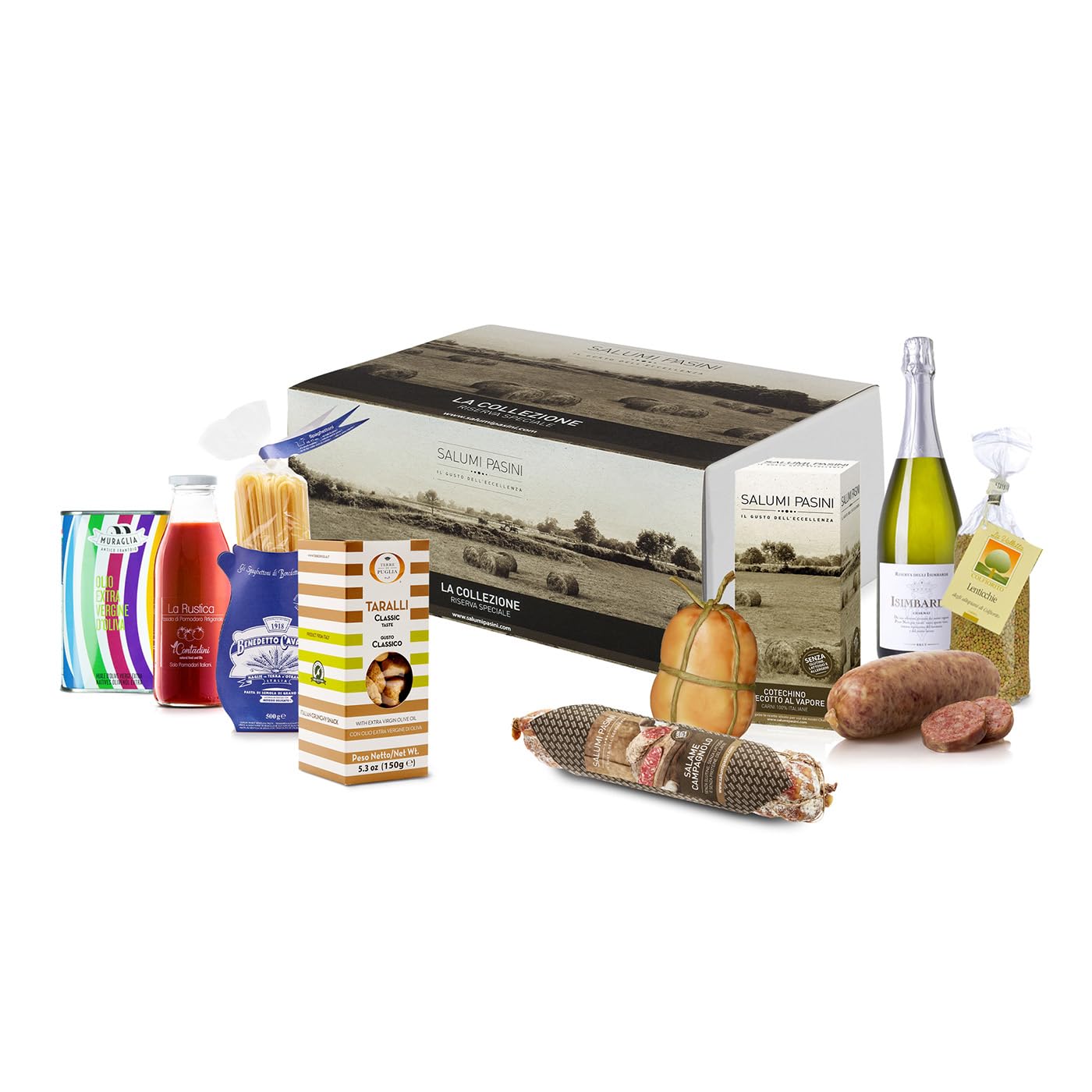 Gourmetkorb "Degustazioni d'Italia" Salumi Pasini® | Geschenkbox mit typisch italienischen Produkten | Perfekt für besondere Anlässe