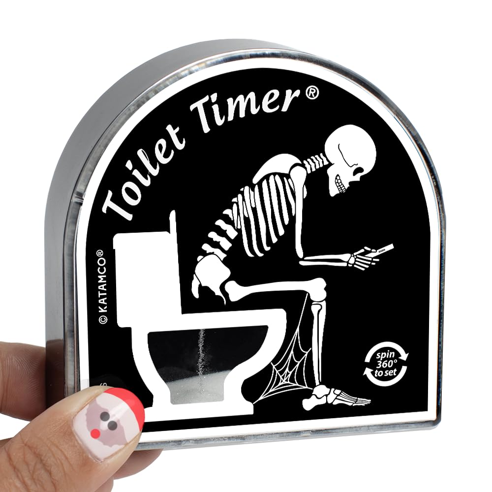Katamco Toilet Timer Skeleton Edition, Funny Gift for Men, Husband, Dad, Birthday, Christmas, Stocking Stuffer, Halloween, Retirement, As seen on Shark Tank.