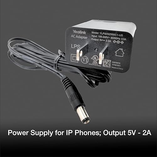 Miniatura 9 de Yealink PS5V1200US Fuente de alimentación 5V 1.2A, teléfonos compatibles con Yealink - SIP-T20P, SIP-T22P, SIP-T26P, SIP-T27, SIP-T28P, SIP-T41P,