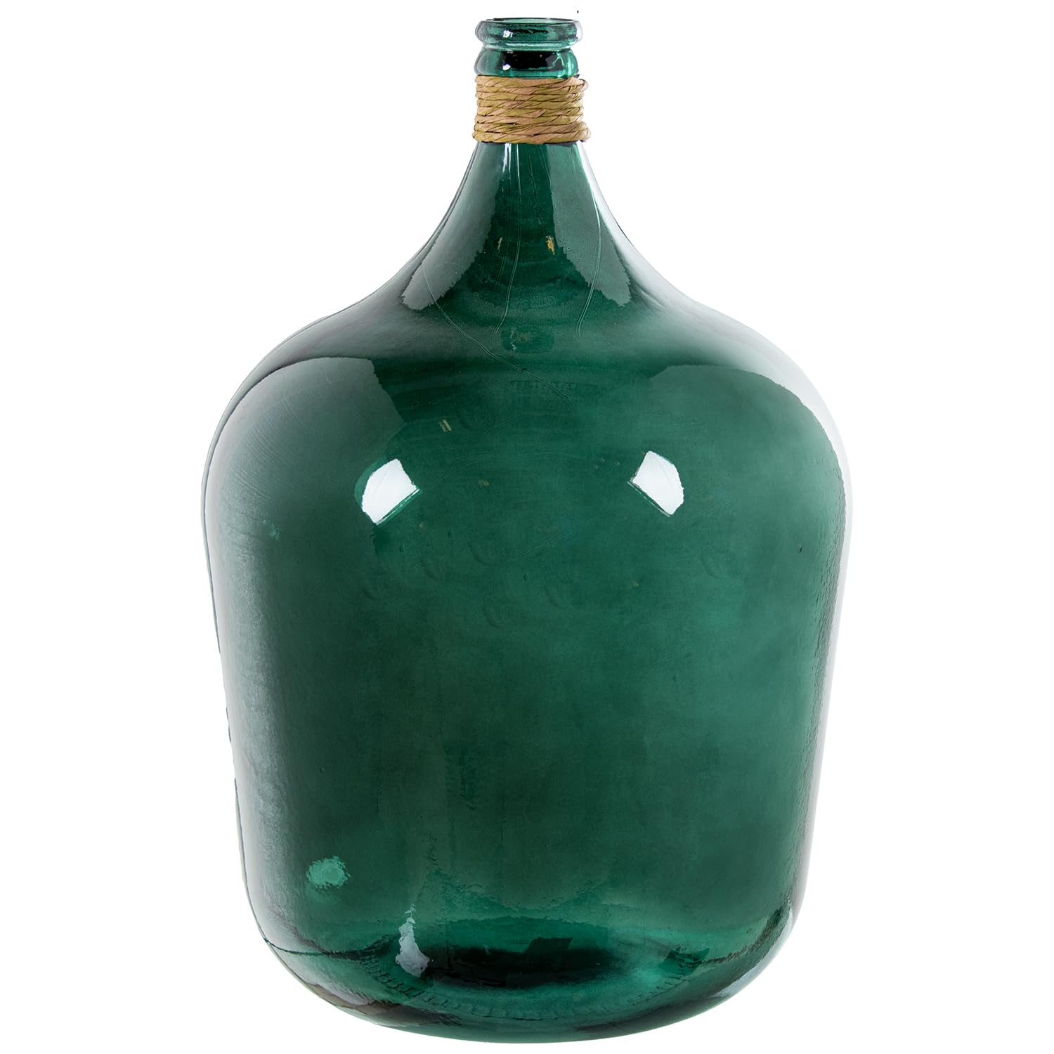 Vase en verre bleu 55cm et enea dame-jeanne de 34L