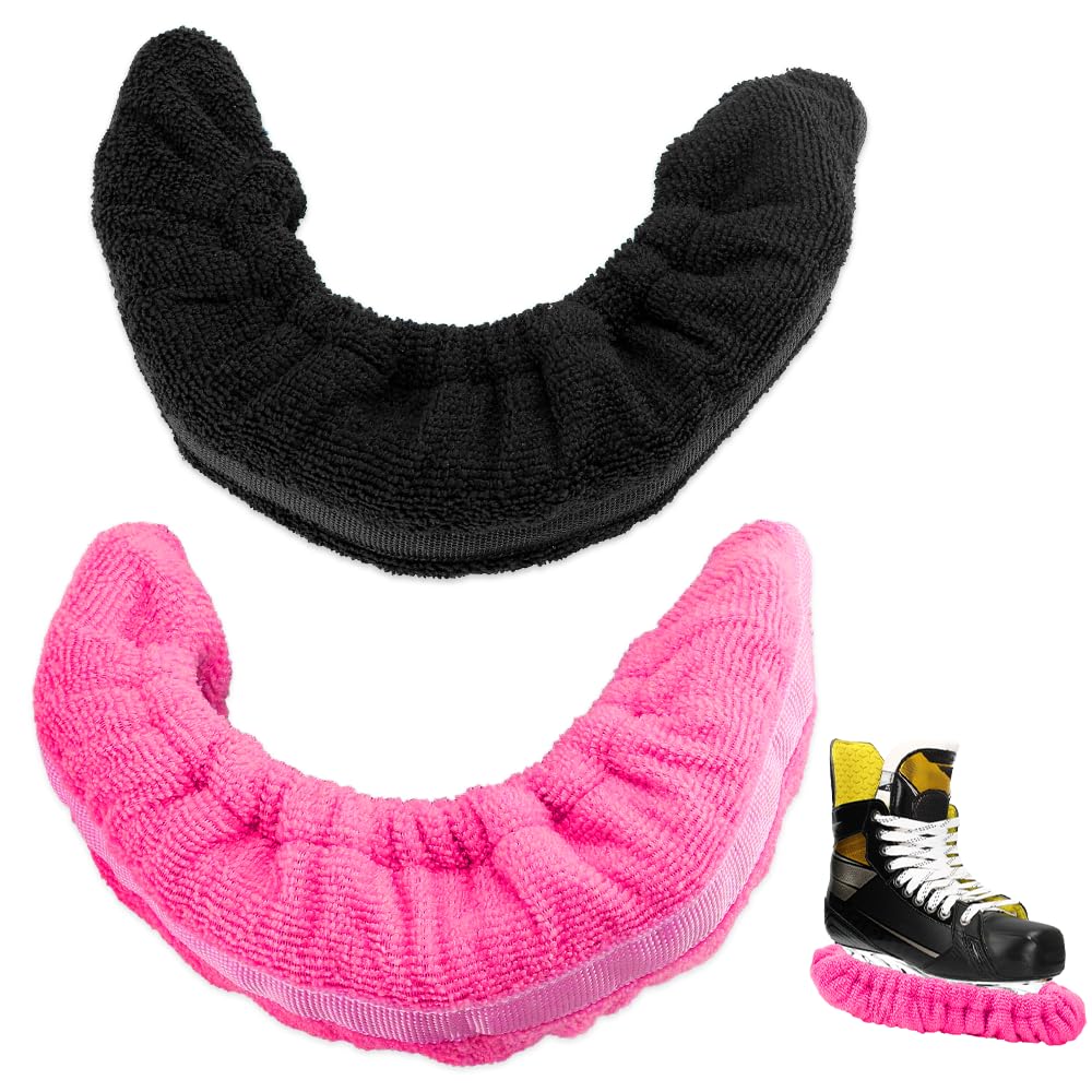 Udbrud Kufenschoner für Schlittschuhe, 2 Paar Schlittschuh-Überzüge weicher Plüsch Eishockey Elastische Kufenstrümpfe für Hockeyschlittschuhe, Eiskunstlauf, Schlittschuhe Männer Frauen,L