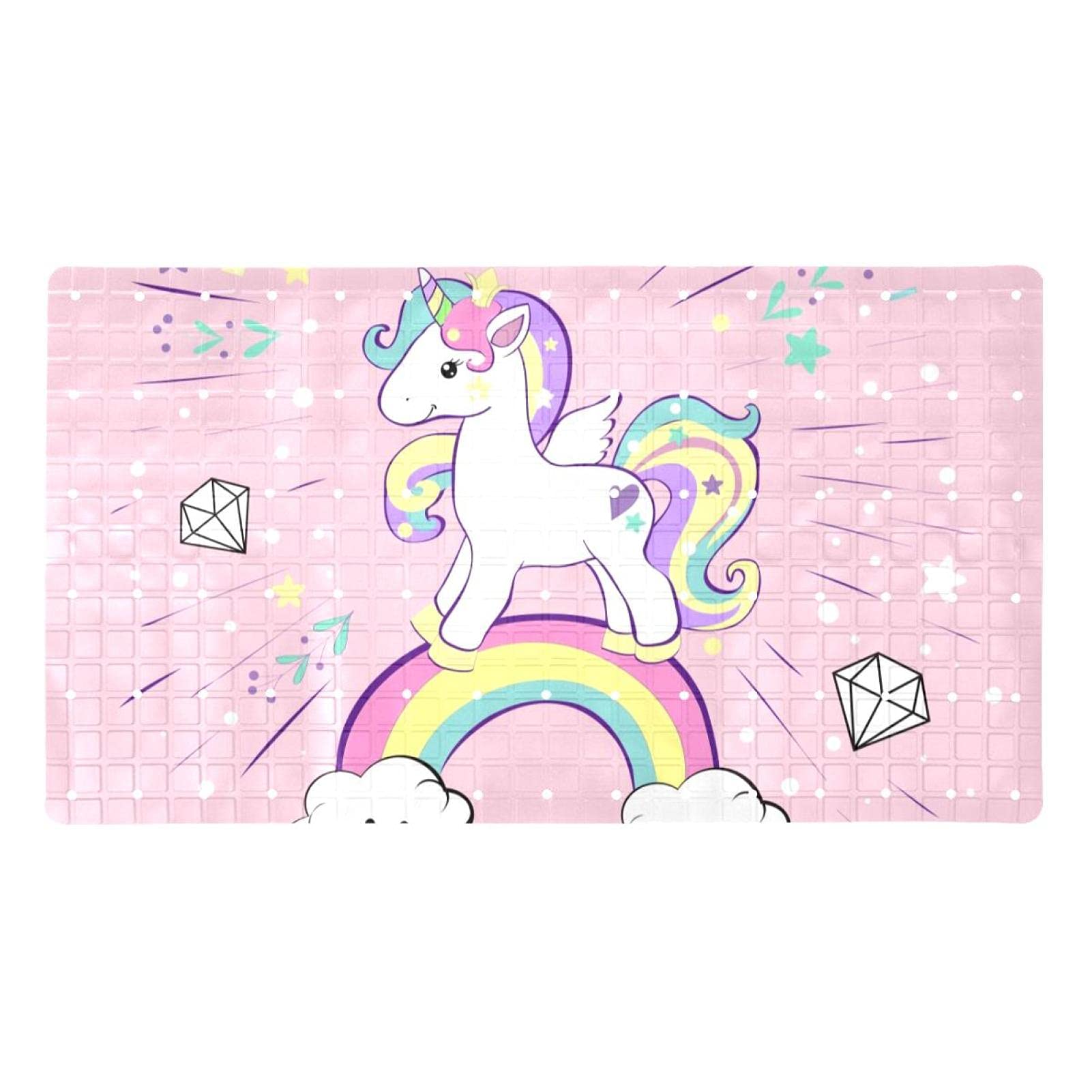 Rutschfeste Badematten mit niedlichem Einhorn-Motiv, für Badezimmer, Badewannenmatte für Babys, Kinder, Kleinkinder, maschinenwaschbar, 40 x 70 cm
