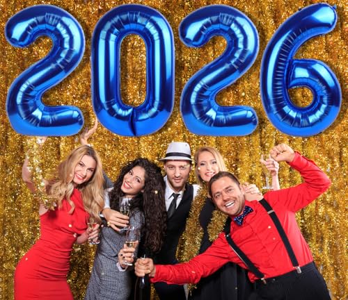 Image of Number Balloons 2026 Balloon 40 inch Dark Blue for 2026 Party Decorations | Saturated Color, Large 40 in, With Inflation Straw & Hanging Hole, Great for Men's Party, Back-To-School Season, Pool Party