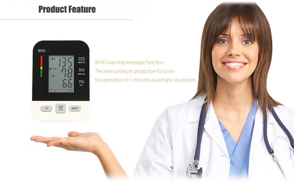 Monitor de presión Arterial de Brazo Digital automático Profesional tonómetro USB Recargable esfigmomanómetro pulsómetro