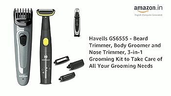 Havells GS6555 - Beard Trimmer, Body Groomer and Nose Trimmer, 3