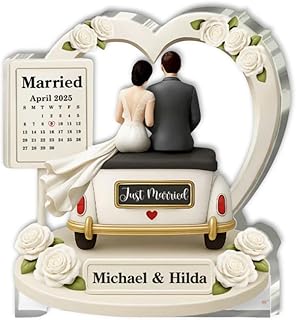The Vow Ride Keepsake - Personalized Custom Shaped Squared Acrylic Plaque, Just Married Bride and Groom Custom Wedding Date Acrylic Plaque, Wedding Anniversary Gift For Newly Couples Him Her