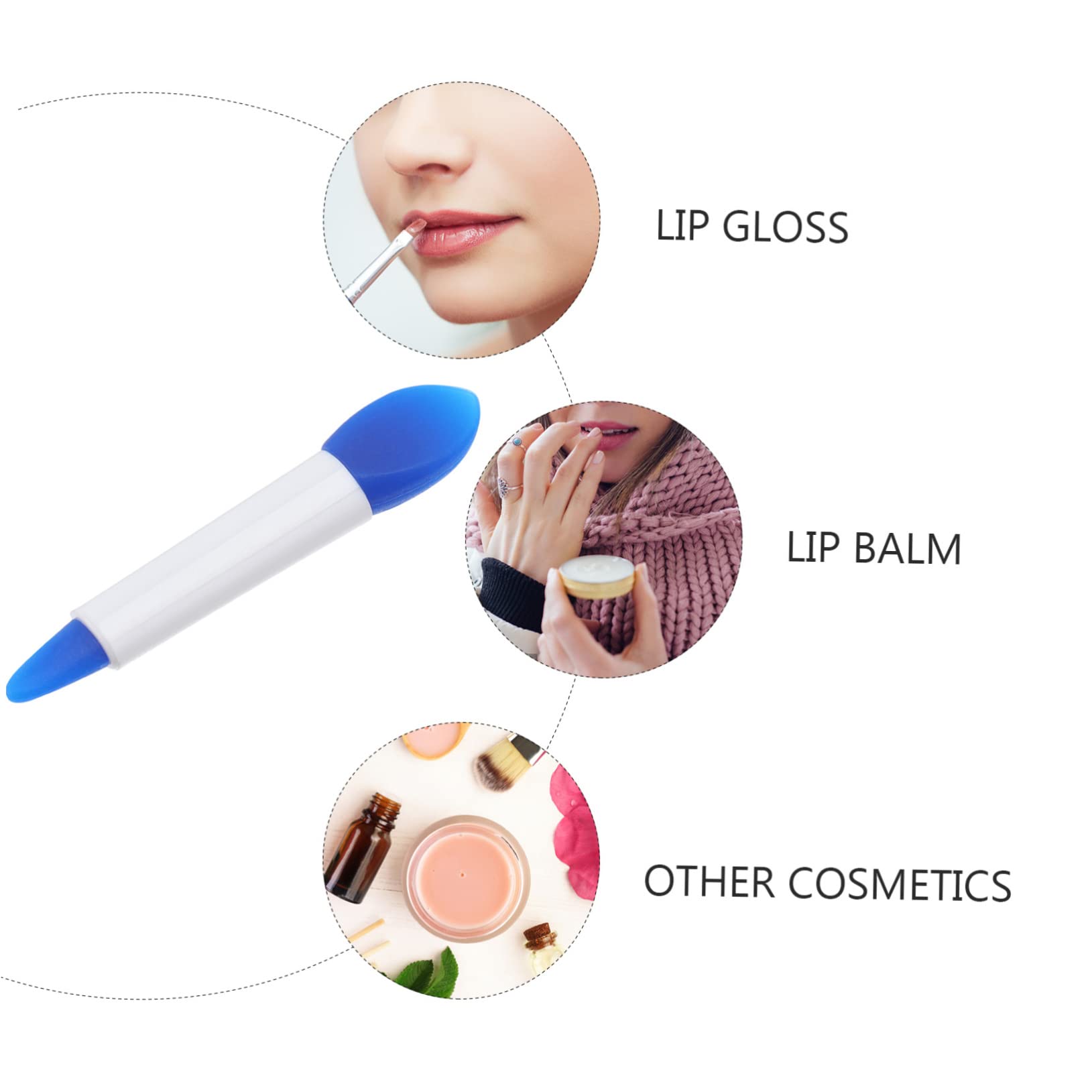 FRCOLOR 20pcs Double-ended Lip Makeup Applicator Silicone Lipstick Brush Set for Face Mask Reusable Facial Brushes