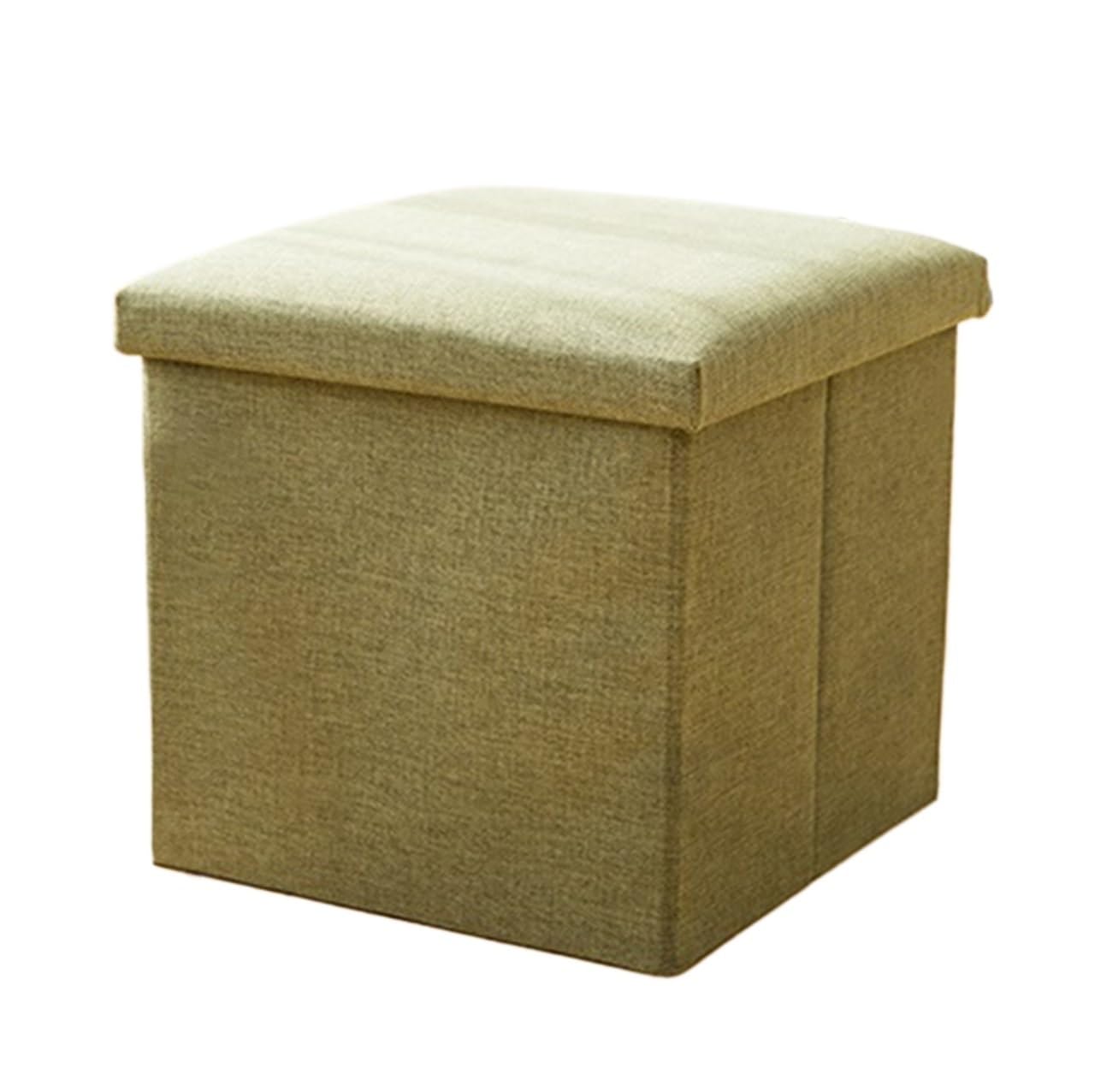 Taburete de entrada compacto color olive green con caja de almacenaje interior