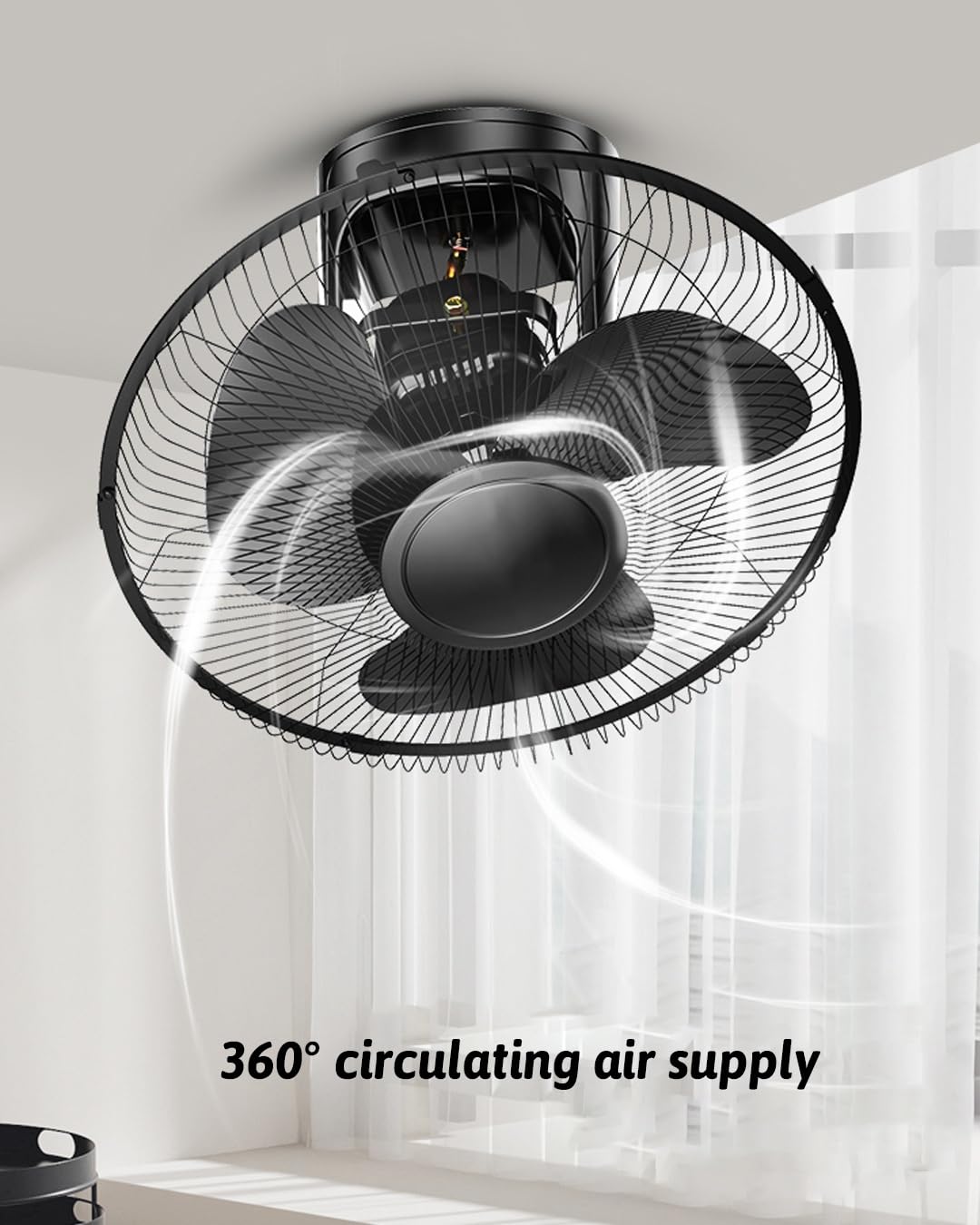 Ventilatore a soffitto Senza Luce, Telecomando, 3 velocità | Silenzioso, 60W, timer 4h, per camera da letto, ufficio, casa, dormitorio(Remote Control Model,18in)