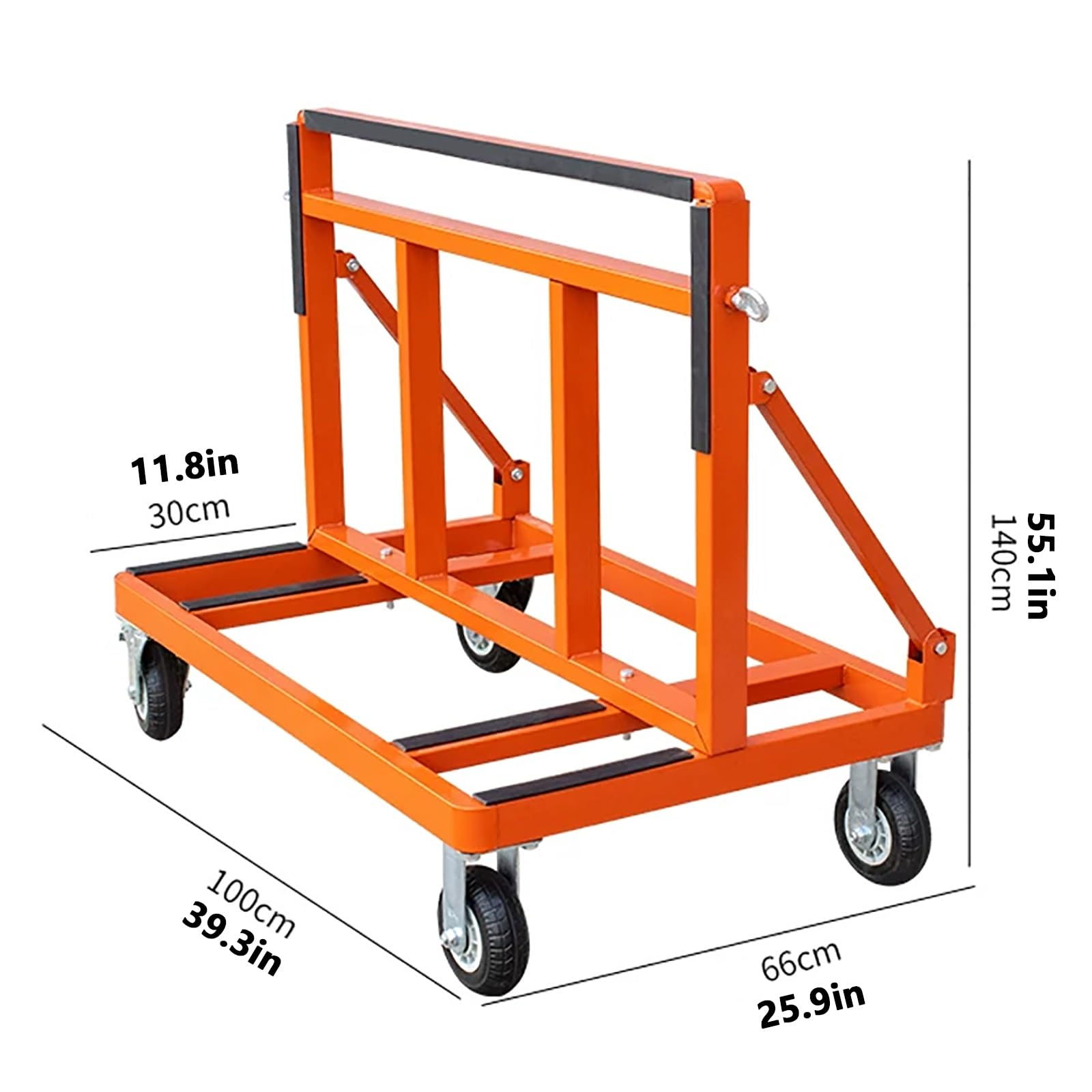 Portátil Plegable Carro para Placas Capacidad de Carga de 800 kg | Carro para Puertas, Altura Ajustable, 4 Ruedas Giratorias con Freno, para Contrachapado de Ventanas(6in wheel)