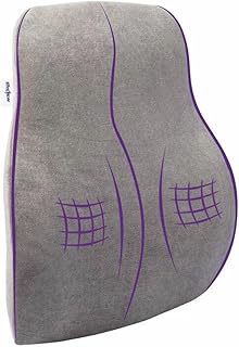 Wakefit Back Support for Chair | 1 Year Warranty | Office Chair & Car Seat Memory Foam Pillow for Back Pain, Velvet Finish (45 x 41 x 12 cms - Grey)