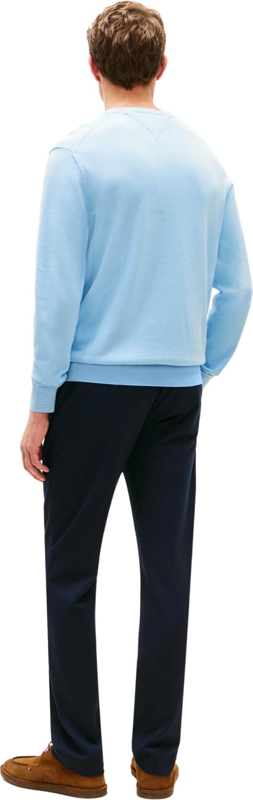 Tommy Hilfiger Maglione da Uomo Essential SSNL Cotton Crew Neck MW0MW39999, Blu, XL, Blu (Well Water), XL