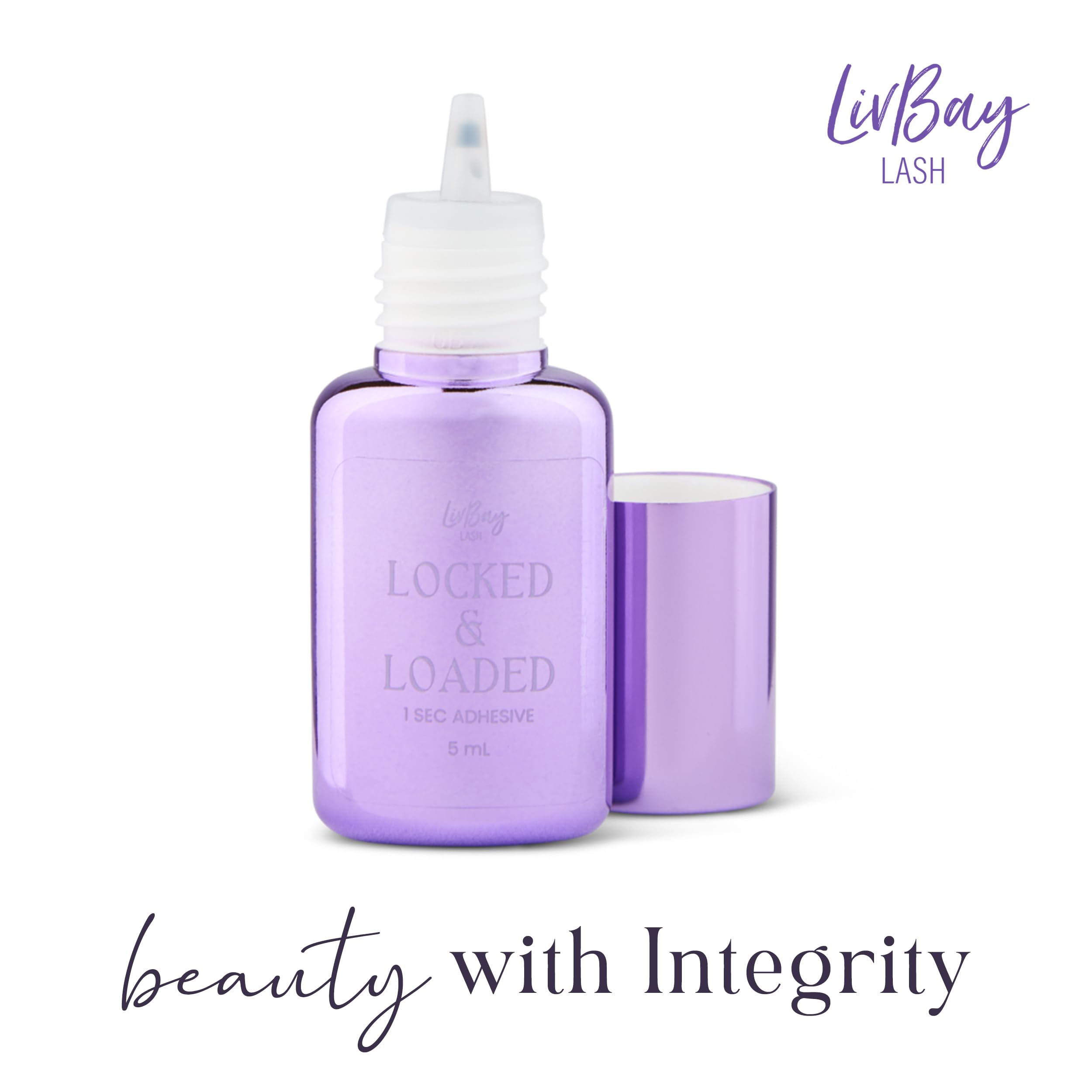 LivBay Locked & Loaded Professional Lash Adhesive, 1-Second Drying, 5ml