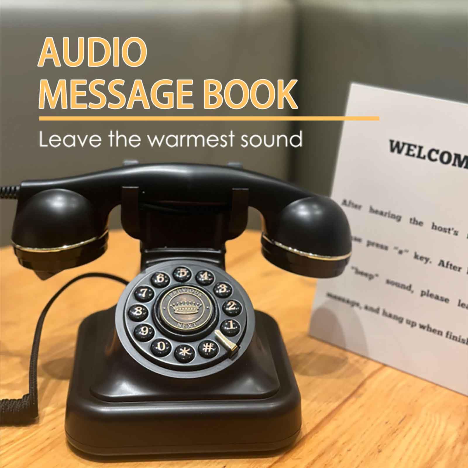 Libro Ospiti Audio ROOMEDAL Per Matrimoni - Registra Messaggi Vocali Retro Telefono | Regalo Compleanno - Foto 3