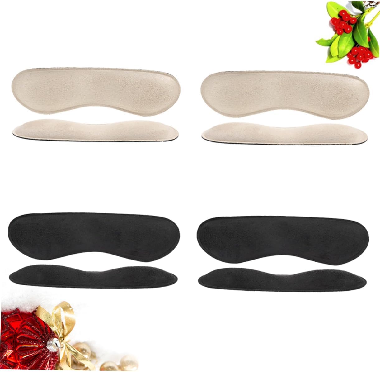 12pairs Self-Adhesive Heel Grips High Heel Back Pads for Foot Care Non- Cushion Stickers Thicken Lengthen for Loose Shoes Prevent Blisters Rubbing Black Skin Color
