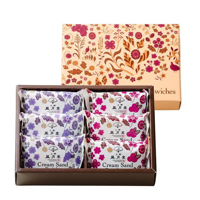 Amazon.co.jp: 【上野風月堂 クリームサンド6個入り】 お菓子