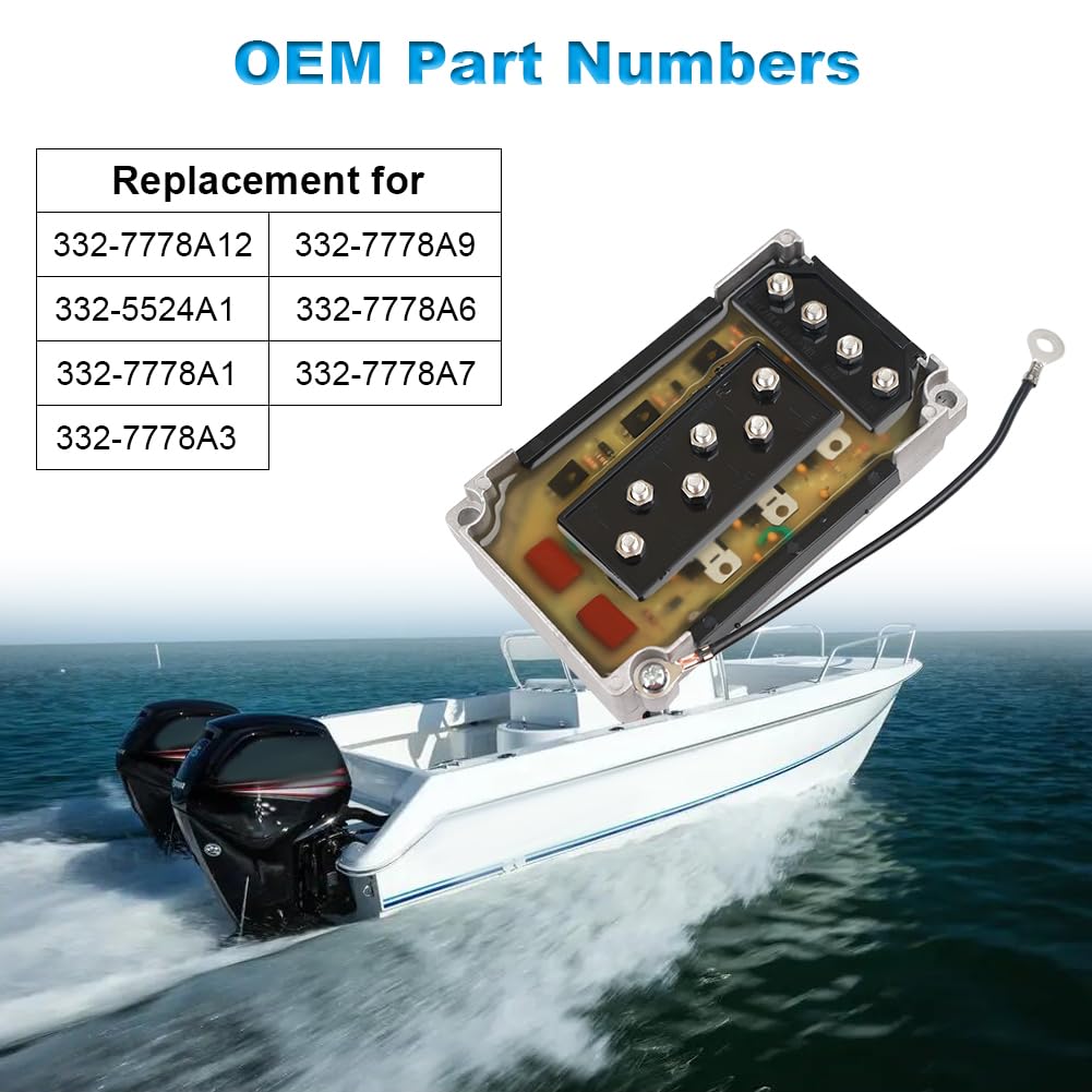 2pcs Capacitor Discharge Ignition Switch Box Compatible with 50 70 80 90 115 150 200 HP Mercury Outboard Motor Power Pack Switch Box Replacement for 332-7778 332-7778A12