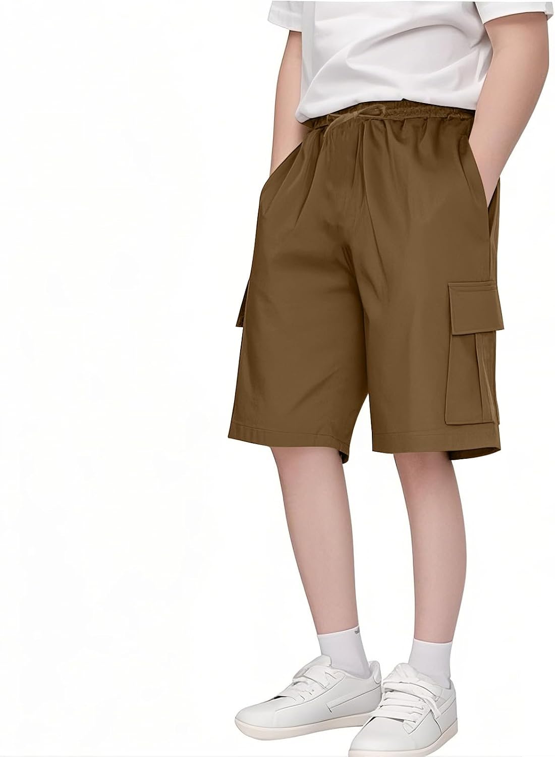 Boys School Uniform Shorts Performance School Wear Summer Youth Teen Bermuda Drawstring Athletic Basketball Cargo Shorts